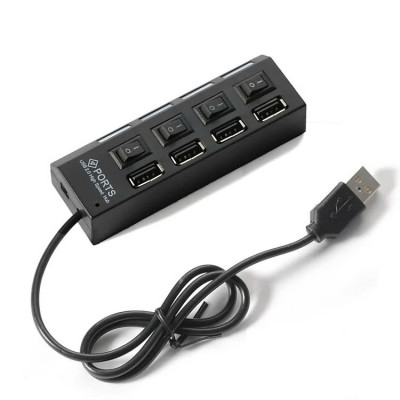 HUB Chia USB 1 Ra 4 Cổng Có Công Tắc - Hàng Nhập Khẩu