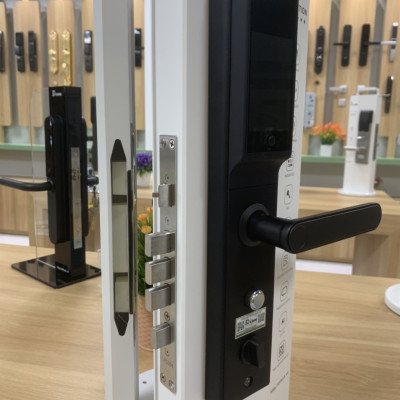 Khóa cửa điện tử vân tay thông minh cho cửa hỗn hợp gỗ nhôm thép, cửa hỗn hợp dùng app có camera chống nước cao cấp, khóa cửa Smart Lock bảo hành 30 tháng Chính Hãng DILLOCK DLK21