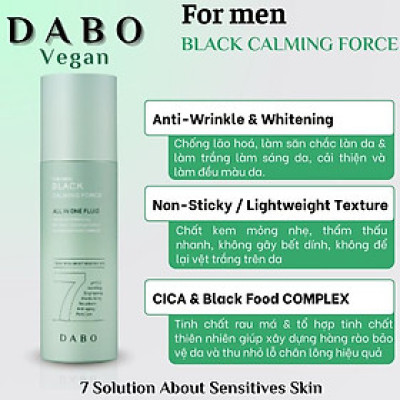 Serum/Tinh chất dưỡng da ALL-IN-ONE dành cho nam - DABO BLACK CALMING FORCE FOR MEN FLUID 120ml - Hàn Quốc chính hãng