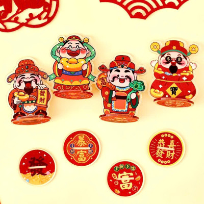 Phụ kiện trang trí hình thần tài bằng nhựa acrylic