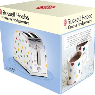 Máy Nướng Bánh Mì Russell Hobbs Emma Bridgewater 21295 Polka Dot 2 Lát Màu Kem Hàng chính hãng