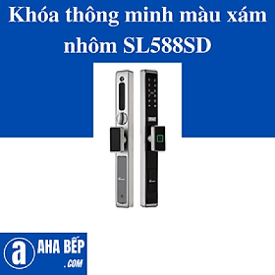 Khóa thông minh màu xám nhôm SL588SD. Hàng Chính Hãng