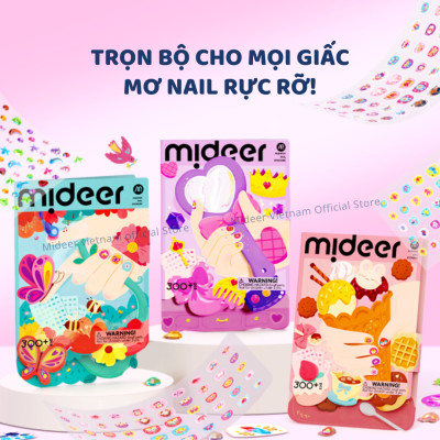 Sticker dán móng tay cho bé Mideer Nail stickers Mideer 4 mẫu miếng dán móng tay giả cho bé gái