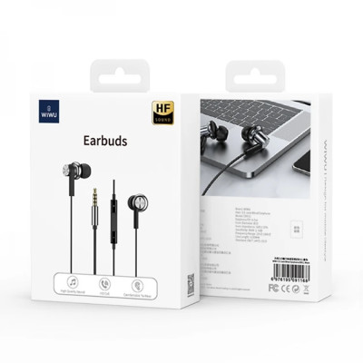 Tai nghe nhét tai In Ear có dây Jack 3.5mm hiệu WIWU EB311 âm thanh Hifi HD, hỗ trợ nghe gọi, mic đàm thoại - Hàng nhập khẩu