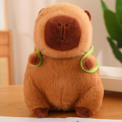 Thú nhồi bông Capybara đeo balo rùa xanh êm mịn dễ thương cao cấp - Size từ 35cm đến 90cm - Quà tặng gấu bông Capybara nhồi bông dễ thương - Gối ôm mềm mịn cho bé