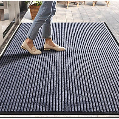 Thảm chùi chân đế chống trượt dạng sọc Stripmate Màu đỏ đun & Đen Xám Nhiều Size