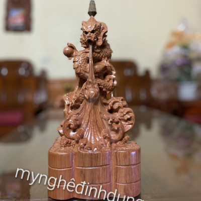 Tượng con rồng xông trầm bằng gỗ hương đá kt cao 30cm 