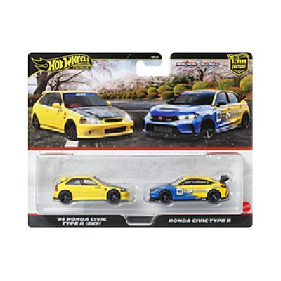 Đồ Chơi Bộ Đôi Siêu Xe Premiums 99 Honda Civic Type R HOT WHEELS JBL00/HBL96