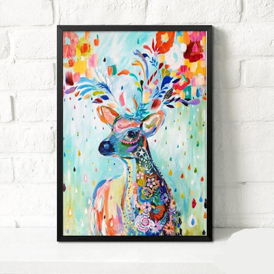 Tranh treo tường Canvas trang trí hươu 2 50x70cm ( kèm theo khung )