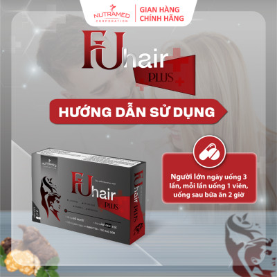 Viên uống Fuhair Plus - Nutramed hỗ trợ giảm rụng tóc, giúp đen tóc và chăm sóc tóc chắc khỏe (Hộp 30 viên)