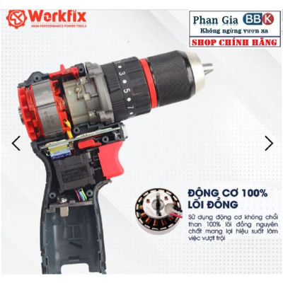 Máy khoan pin WORKFIX 16.8-Pin 4 cell-3 chức năng- Đầu kẹp 13mm- Sản phẩm bảo hành chính hãƞg.