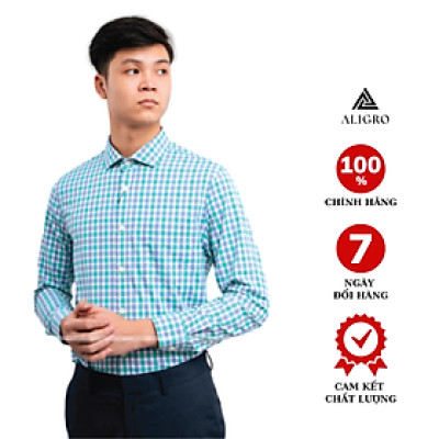 ÁO SƠ MI KẺ DÀI TAY DÁNG SLIMFIT MÃ ALGS187
