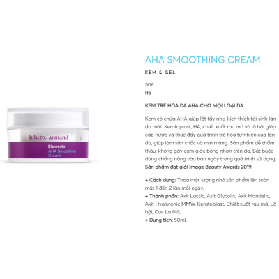 Kem trẻ hóa da Juliette Armand AHA Smoothing Cream 50ml