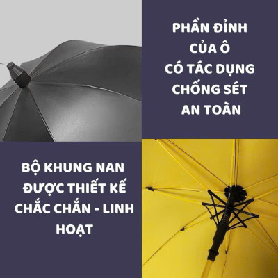 Dù Che Nắng Mưa, Ô Che Nắng Chống Tia UV Cỡ Lớn 2 Lớp Nan To, Dù Cán Dài Chống Gỉ Tự Động - HÀNG CHÍNH HÃNG MINIIN