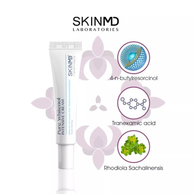Combo mờ nám chuyên sâu SKINMD DAY & NIGHT BRIGHTENING CREAM 50g và SKINMD PURE WHITENOL INTENSIVE CREAM 15g giúp dưỡng trắng da, mờ đốm sắc tố
