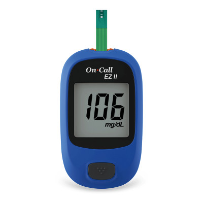 Máy Đo Đường Huyết On Call EZ II Kèm Hộp 25 Que Thử Đường Huyết Và 100 Kim Chích Máu