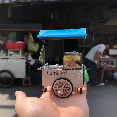 MÔ HÌNH TỰ LẮP RÁP DIY SÀI GÒN TÍ HON - XE HỦ TÍU GÕ - HR08