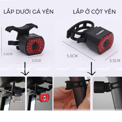 Đèn Đuôi Xe Đạp Thông Minh Cảm Biến Phanh LD-09, 22 bóng LED, tự động tắt khi di chuyển, thời lượng pin lên đến 35h - Mai Lee