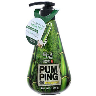 Kem đánh răng trắng răng, ngừa hôi miệng Perioe Pumping Bamboo Salt muối tre Hàn Quốc 285g