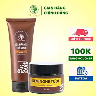 Bộ chăm sóc mẹ đẹp như tiên, giúp da mặt sáng khỏe và trắng hồng mịn màng Wonmom (1 sữa rửa mặt hữu cơ+ 1 kem nghệ tươi)