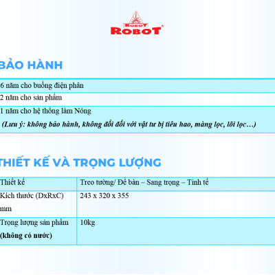 Máy Lọc Nước Điện Giải ROBOT IonSmart 710 Chức Năng Nóng Thông Minh Bộ Điện Phân Có 7 Tấm Điện Cực - Hàng Chính Hãng