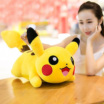 Gấu bông Pikachu nằm mềm mịn siêu dễ thương (20cm--->90cm) Gối ôm Pikachu cute đáng yêu cao cấp, vải miniso 4 chiều mềm êm an toàn cho trẻ nhỏ