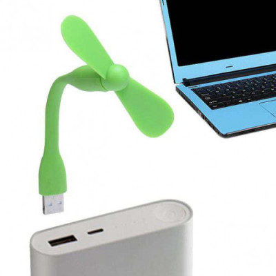Quạt mini cổng usb thân uốn dẻo 2 cánh tháo rời linh hoạt làm mát cho laptop, máy tính, power bank, pc hàng nhập khẩu