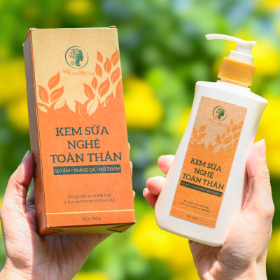 Combo dưỡng trắng da toàn diện Wonmom (1 kem sữa nghệ toàn thân+1 kem nghệ tươi)