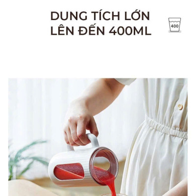 Máy xay sinh tố Ankale di động cầm tay xay được đá thế hệ mới dung tích 400ml 10 lưỡi cắt thép không rỉ động cơ 80W, hàng chính hãng