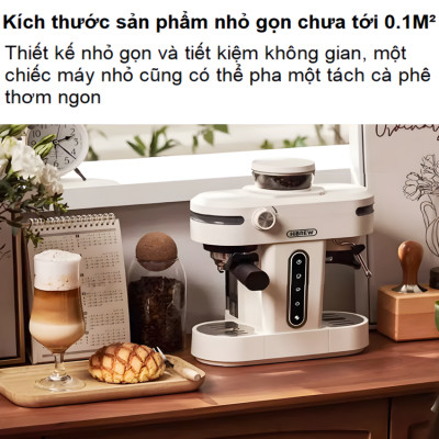 Máy Pha Cà Phê 3-trong-1 HiBREW H14 Espresso-Cappuccino-Latte Kết Hợp Máy Xay Cafe 15 Chế Độ, 1270W - Hàng Nhập Khẩu, Bảo Hành 12 Tháng