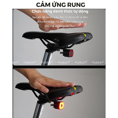 Đèn Đuôi Xe Đạp Thông Minh Cảm Biến Phanh LD-09, 22 bóng LED, tự động tắt khi di chuyển, thời lượng pin lên đến 35h - Mai Lee