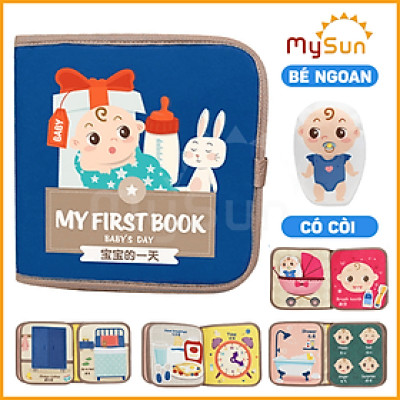 Sách vải cho bé sơ sinh bé 6 tháng dưới 1 tuổi Montessori bận rộn tương tác sách vải nỉ 3d mầm non MySun