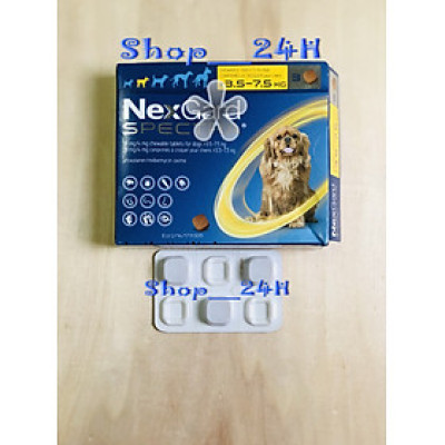1 hộp (3 viên) NexGard Spectra trị giun, ghẻ, ve rận, viêm da (chó 3,5 - 7,5kg)