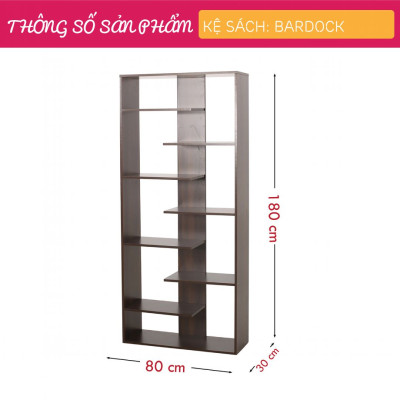 Giá sách gia đình từ gỗ thiết kế đẹp SMLIFE Bardock