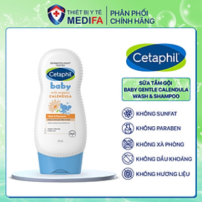 Cetaphil Baby tắm gội hữu cơ Organic - Cetaphil Baby Wash & Shampoo  with Organic Calendula Hair & Body 230ml