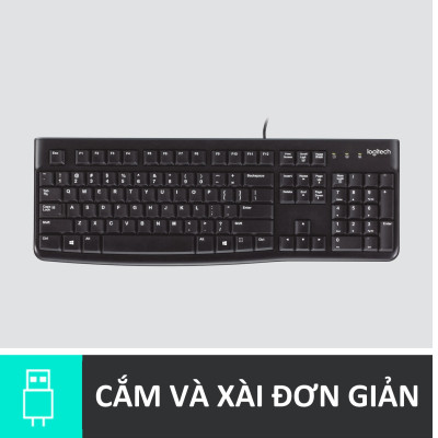 Bộ bàn phím và chuột máy tính có dây Logitech B100/ K120- Hàng chính hãng