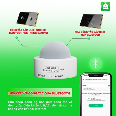 Cảm Biến Cầu Thang Hunonic ST02, Cảm Biến Điều Khiển Công Tắc Thông Minh Bật Đèn Cầu Thang - HNST02