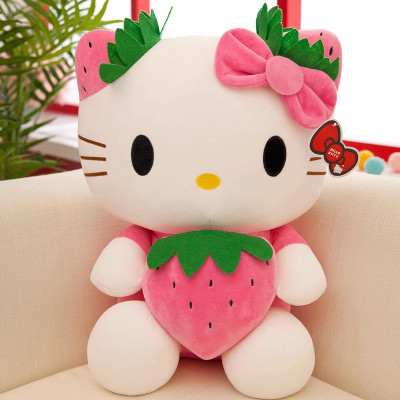Gấu Bông Mèo Kitty Ôm Dâu Tây Siêu Hot Siêu Cưng (22cm--->50cm) Hàng Cao Cấp Loại 1 Chất Lượng Cao, An Toàn Cho Trẻ Nhỏ