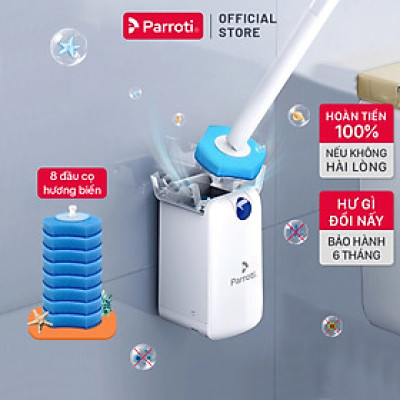 Cây Cọ Bồn Cầu, Cọ Toilet 2 Trong 1, Đầu Cọ Thay Thế Miếng Lau Có Chất Tẩy Rửa Hương Thơm, Dán Tường Parroti Slim - SL04