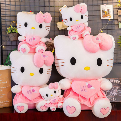 Gấu Bông Mèo Kitty Ôm Tim Siêu Dễ Thương (25cm--->60cm) Hàng Cao Cấp Loại 1 Chất Lượng Cao, An Toàn Cho Trẻ Nhỏ