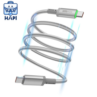 Cáp sạc Type-C to Type-C 100W hàng chính hãng WiWU Maglink Wi-C084. Dây dù nylon siêu bền, truyền đẫn ổn định