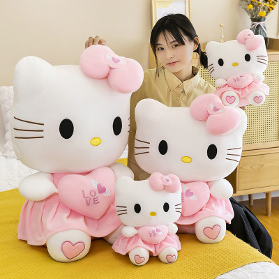 Gấu Bông Mèo Kitty Ôm Tim Siêu Dễ Thương (25cm--->60cm) Hàng Cao Cấp Loại 1 Chất Lượng Cao, An Toàn Cho Trẻ Nhỏ