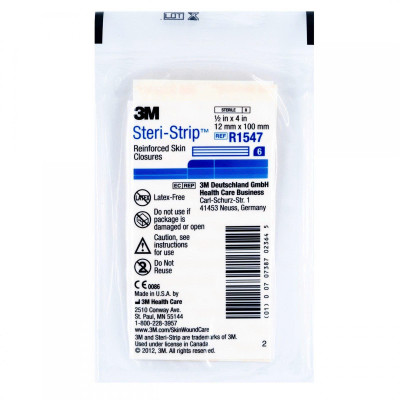 Miếng dán thay chỉ khâu da Steri-Strip R1547 12mm x 100mm (1/2IN x 4IN)