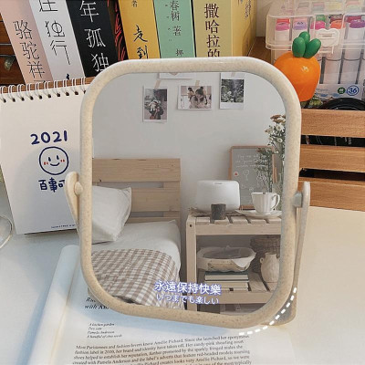 Gương Vuông Để Bàn Hai Mặt Lúa Mạch Gương Lúa Mạch Trang Điểm Cao Cấp Xoay 360 Độ Giao Màu Ngẫu Nhiên