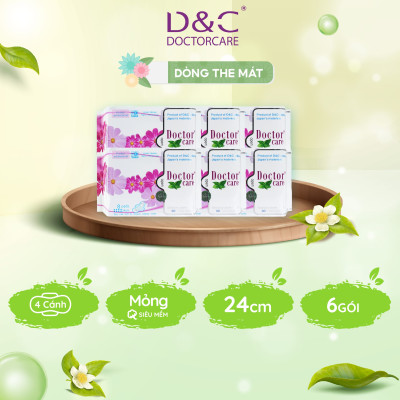 Combo 6 Băng vệ sinh thảo dược Doctor Care, BVS ban ngày 24cm siêu khô thoáng cả ngày dài