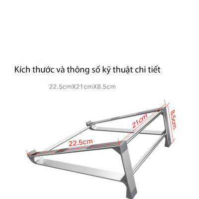 Giá Đỡ Máy Tính, Laptop, iPad, Macbook Hợp Kim Nhôm Cao Cấp. Hỗ Trợ Tản Nhiệt Chống Mỏi Cổ, Vai, Gáy. Hàng Nhập Khẩu Chính Hãng Cao Cấp KitAcoom