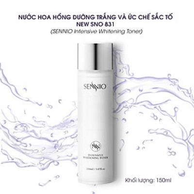 Nước hoa hồng trắng da Sennio Intensive Whitening Toner cấp ẩm tái tạo và ức chế sắc tố 160ml SNO 831