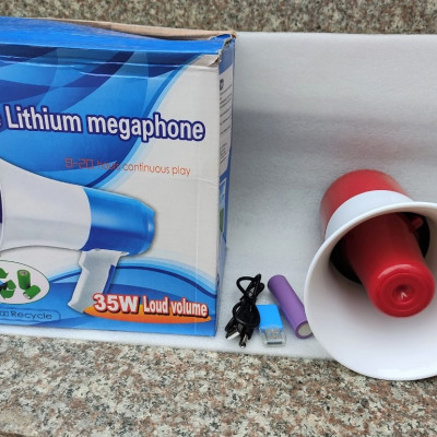 LOA PHÓNG THANH CẦM TAY CÓ GHI ÂM 35W - PIN KHỎE 10 TIẾNG - LOA PHÁT TIẾNG RAO - Hàng chính hãng / Hàng nhập khẩu