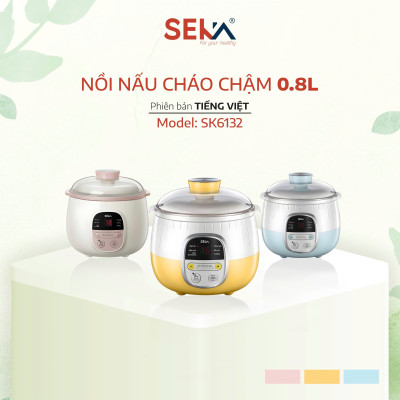 (TẶNG XỬNG HẤP) NỒI NẤU CHẬM SEKA SK6132 0.8L – NẤU CHÁO, HẦM SƯỜN, CHƯNG YẾN SIÊU TIỆN LỢI HÀNG NHẬP KHẨU