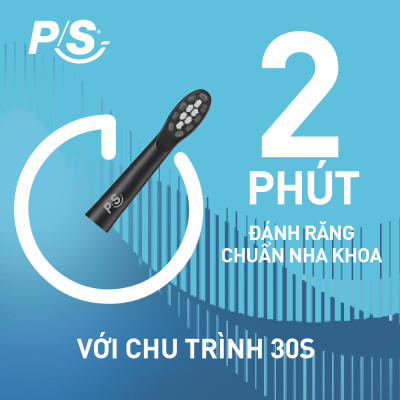 Bộ bàn Chải Điện P/S Sonic Expert Chuyên Gia Sóng Âm - Công Nghệ Sóng Âm, Chải Sạch Mảng Bám Tới 8X - Đen Glowy
